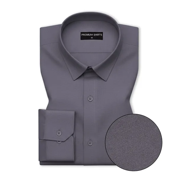 Slate_Grey_Oxford_Cotton_Shirt_For_Men