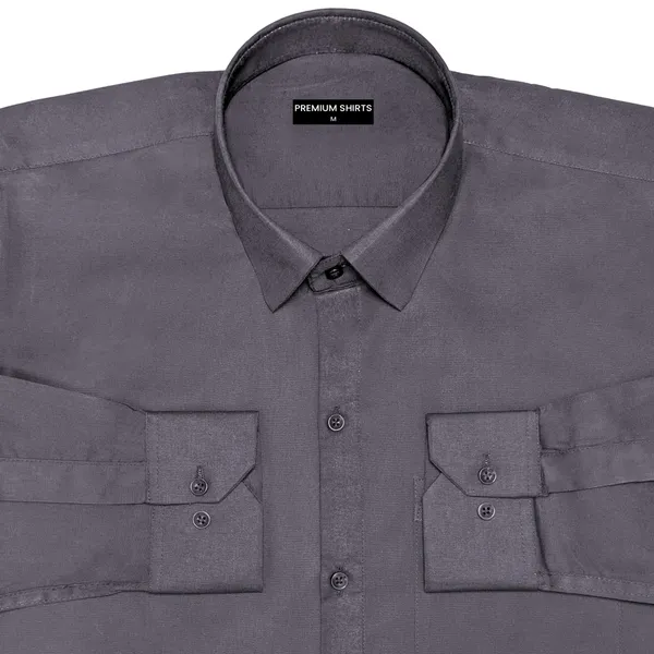 Slate_Grey_Oxford_Cotton_Shirt_For_Men