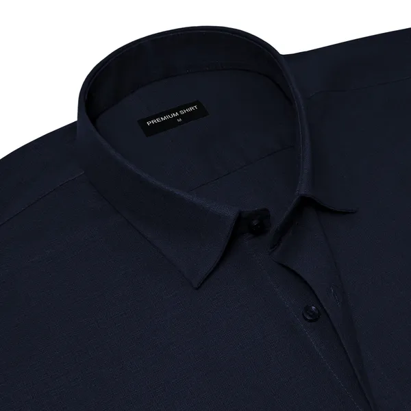 Dark_Blue_Textured_Linen_Shirt_For_Men