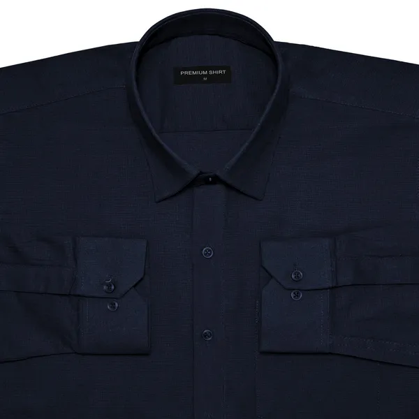 Dark_Blue_Textured_Linen_Shirt_For_Men