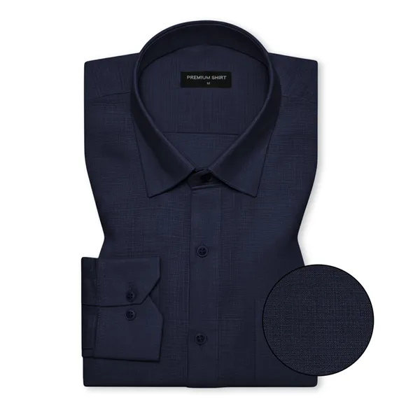 Dark_Blue_Textured_Linen_Shirt_For_Men