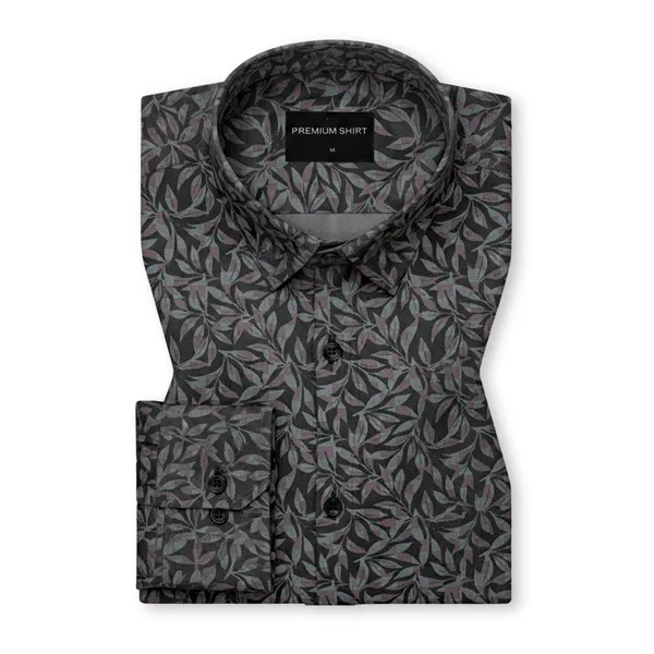 Black_Floral_Print_Party_Wear_Shirt_For_Men