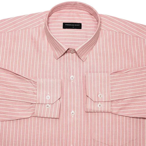 Peach_Pinstripe_Oxford_Shirt_For_Men