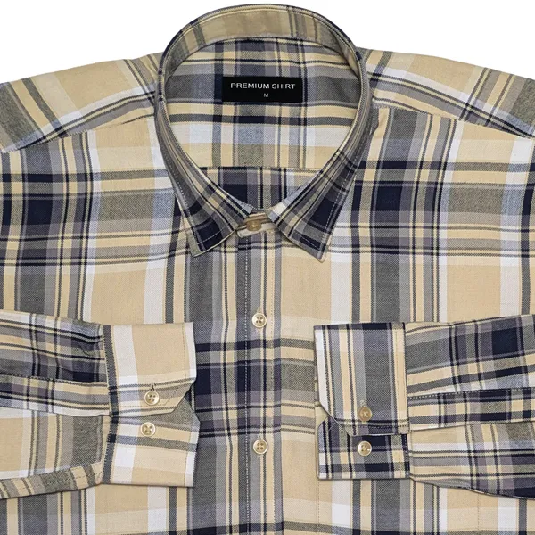 Beige_Navy_Classic_Check_Cotton_Blend_Shirt_For_Men