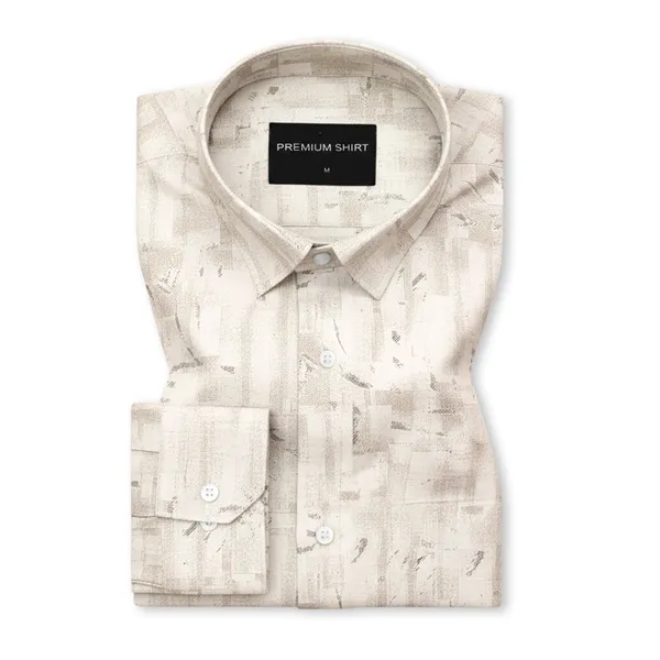 Sandstone_Abstract_Linen_Shirt_For_Men