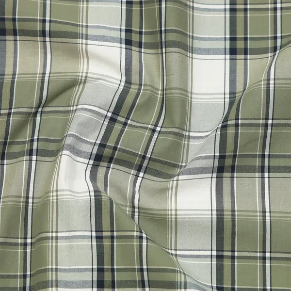 Olive_Green_Classic_Check_Paper_Cotton_Shirt_For_Men