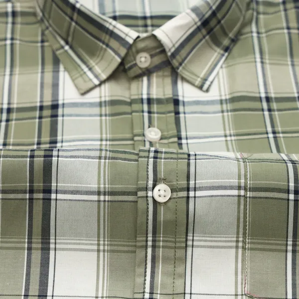 Olive_Green_Classic_Check_Paper_Cotton_Shirt_For_Men