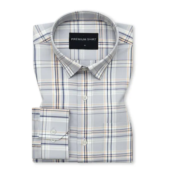 Graphite_Mustard_Classic_Check_Paper_Cotton_Shirt_For_Men