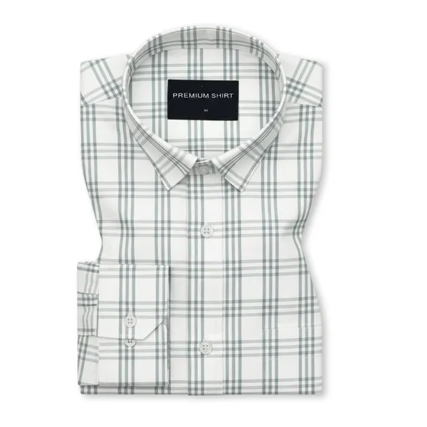 Mist_Blue_Classic_Check_Paper_Cotton_Shirt_For_Men