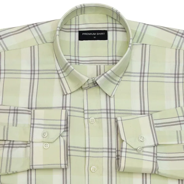 Pale_Pistachio_Classic_Check_Oxford_Cotton_Shirt_For_Men