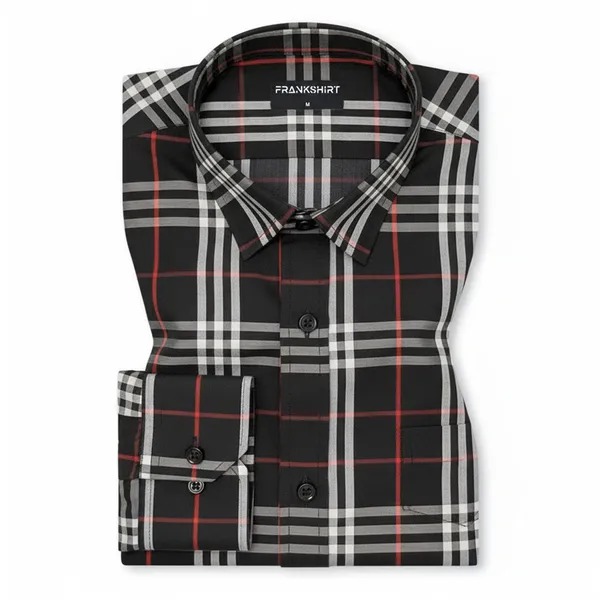 Black_Tartan_Check_Cotton_Shirt_For_Men