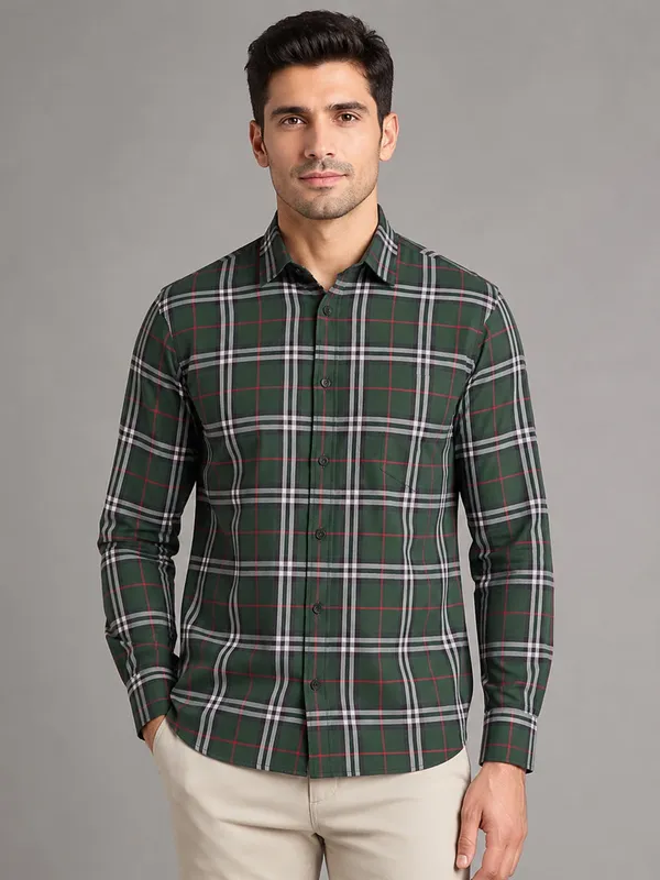 Green_Tartan_Check_Cotton_Shirt_For_Men