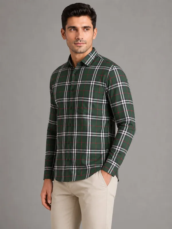 Green_Tartan_Check_Cotton_Shirt_For_Men