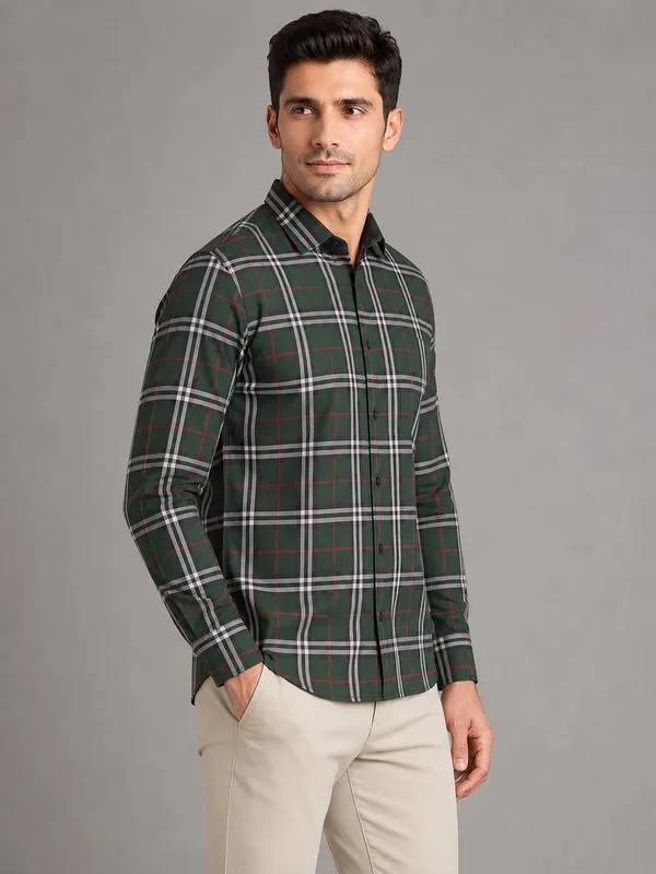 Green_Tartan_Check_Cotton_Shirt_For_Men
