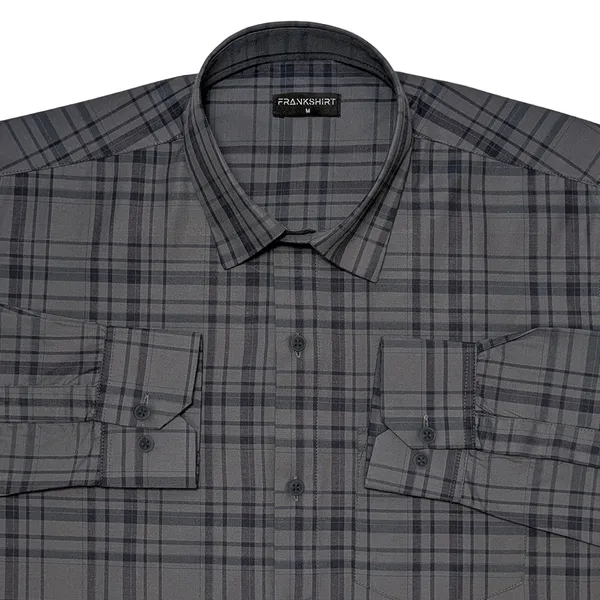 Grey_Tartan_Check_Cotton_Shirt_For_Men