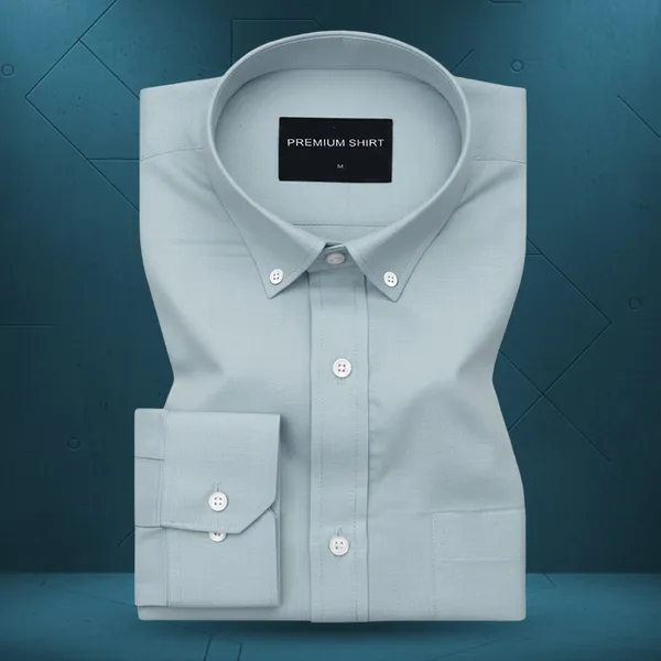 Pack_Of_2_Oxford_Cotton_Shirt_For_Men_Silver_Cyan_Blue