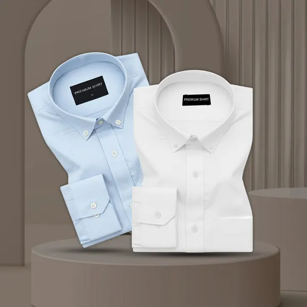 Pack_Of_2_Oxford_Cotton_Shirt_For_Men_Sky_Blue_White