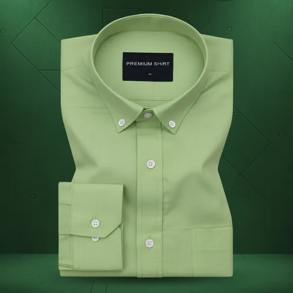 Pack_Of_2_Oxford_Cotton_Shirt_For_Men_Green_Denim_Blue