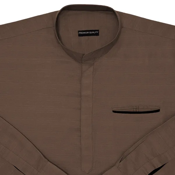 Urban_Fit_Mehendi_Short_Linen_Kurta_For_Men