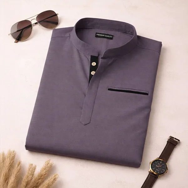 Pack_Of_2_Urban_Fit_Cream_Purple_Short_Linen_Kurta_For_Men
