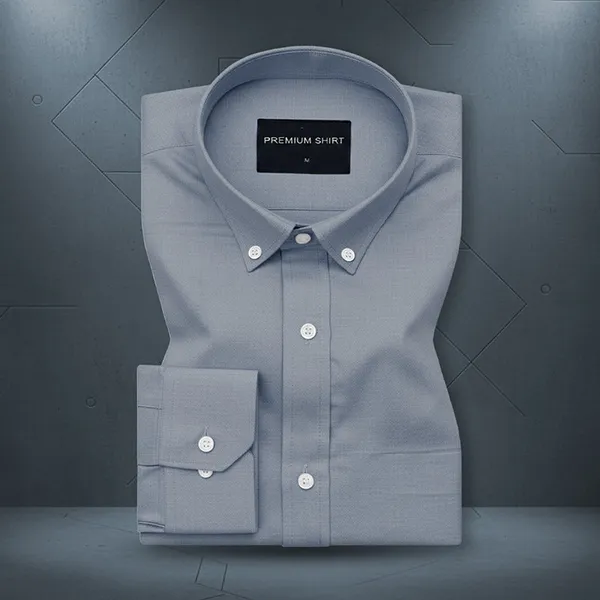 New_Dark_Blue_Oxford_Cotton_Shirt_For_Men