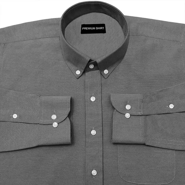 New_Black_Oxford_Cotton_Shirt_For_Men