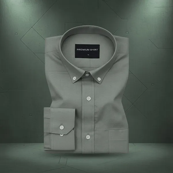 New_Olive_Oxford_Cotton_Shirt_For_Men