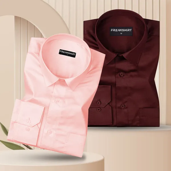 300gsm_Premium_Satin_Shirt_Combo_For_Men_Pink_Maroon