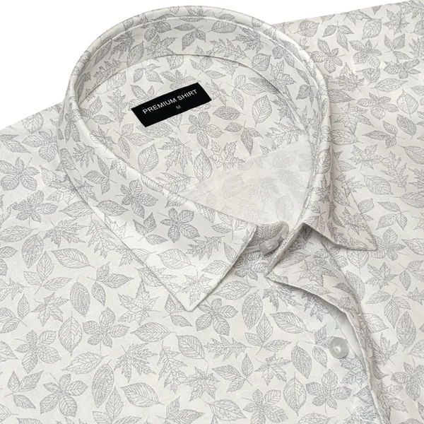 White_Lavender_Abstract_Linen_Shirt_For_Men