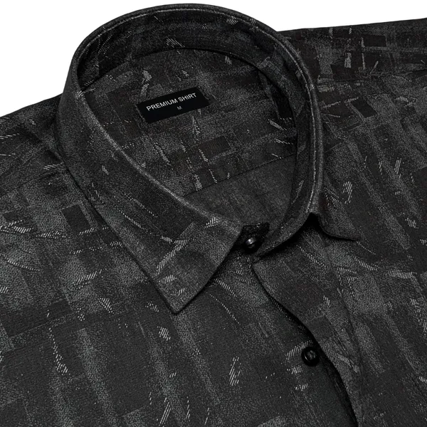 Black_Abstract_Linen_Shirt_For_Men
