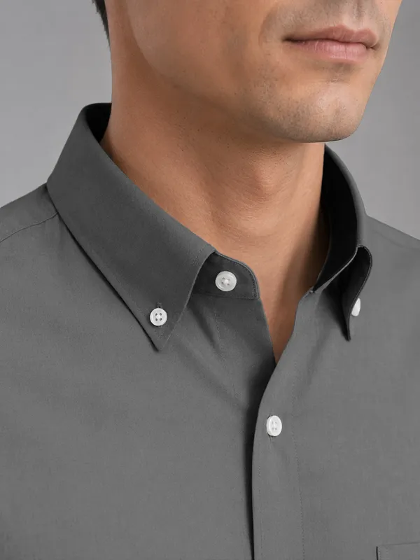 Dark_Grey_Satin_Contrast_Collar_Shirt_For_Men