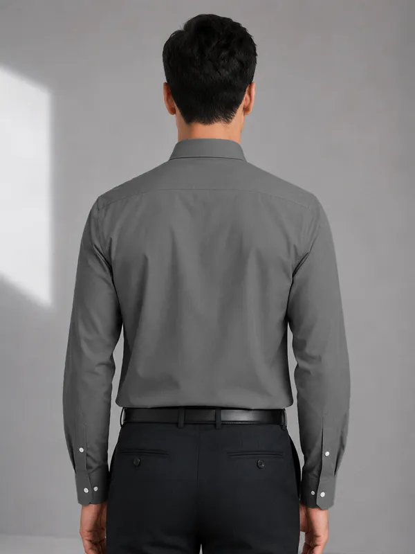 Dark_Grey_Satin_Contrast_Collar_Shirt_For_Men