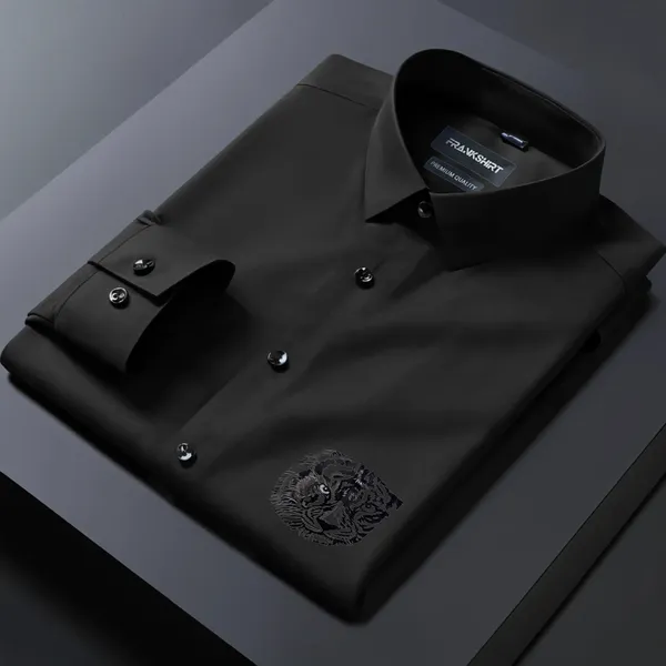Black_Tiger_Designer_Premium_Cotton_Without_Pocket_Solid_Shirt_For_Man_Black