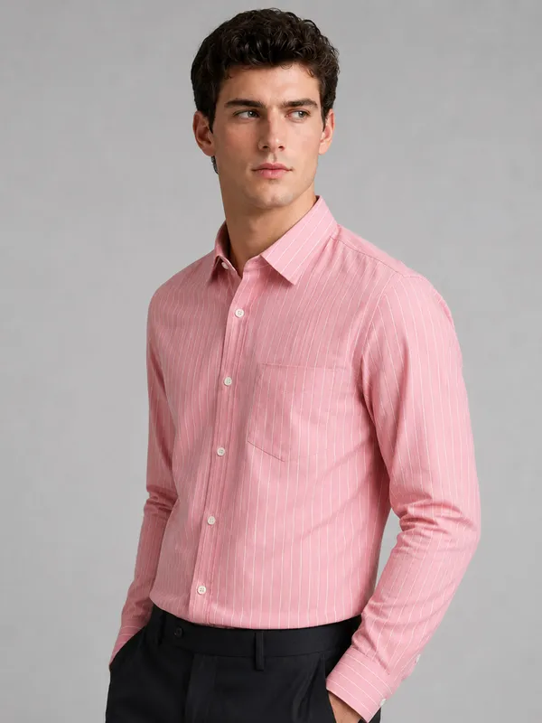 Dark_Pink_Pinstripe_Oxford_Shirt_For_Men