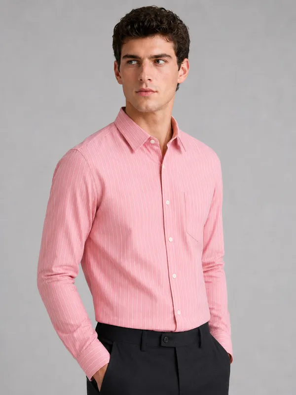 Dark_Pink_Pinstripe_Oxford_Shirt_For_Men