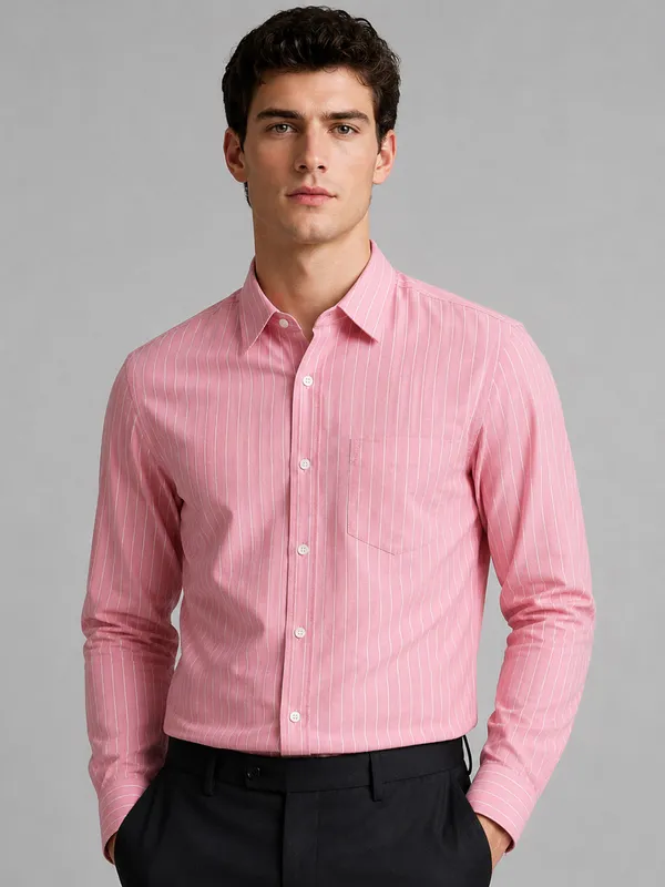 Dark_Pink_Pinstripe_Oxford_Shirt_For_Men