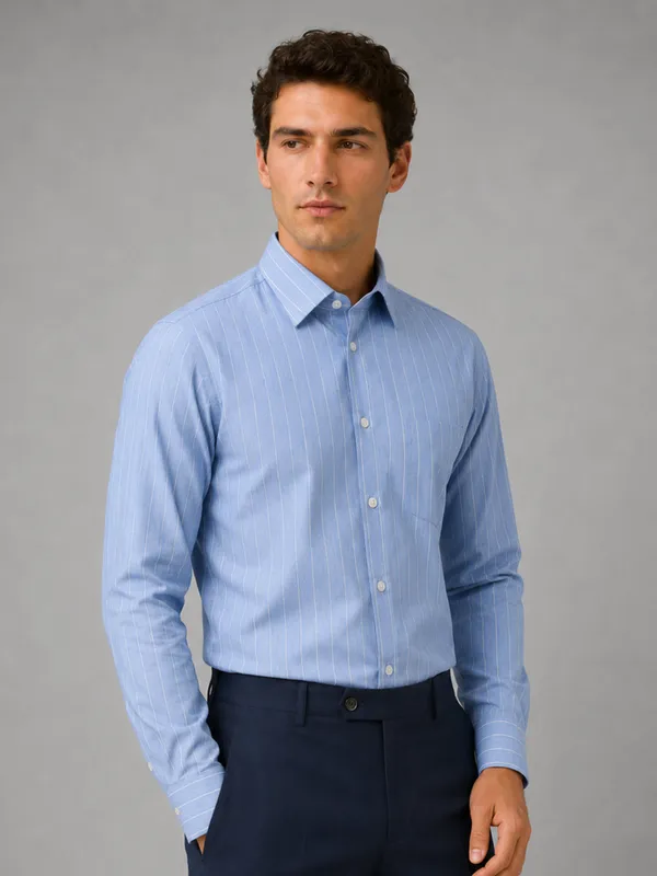 Blue_Pinstripe_Oxford_Shirt_For_Men
