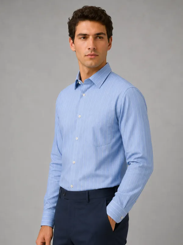 Blue_Pinstripe_Oxford_Shirt_For_Men