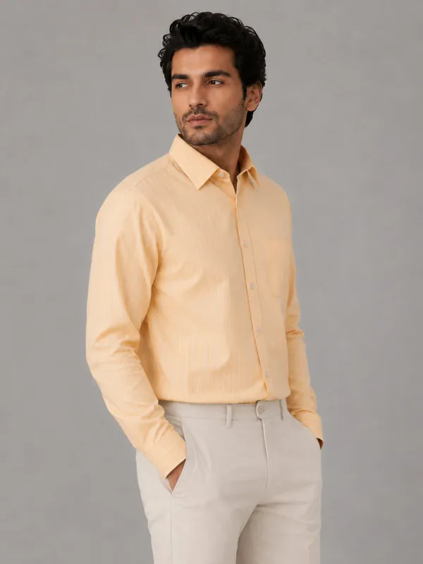 Lemon_Pinstripe_Oxford_Shirt_For_Men