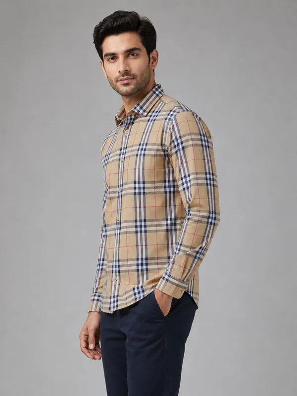 Mustard_Tartan_Check_Cotton_Shirt_For_Men