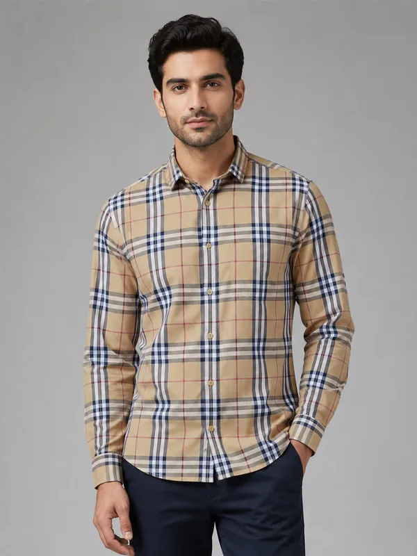 Mustard_Tartan_Check_Cotton_Shirt_For_Men