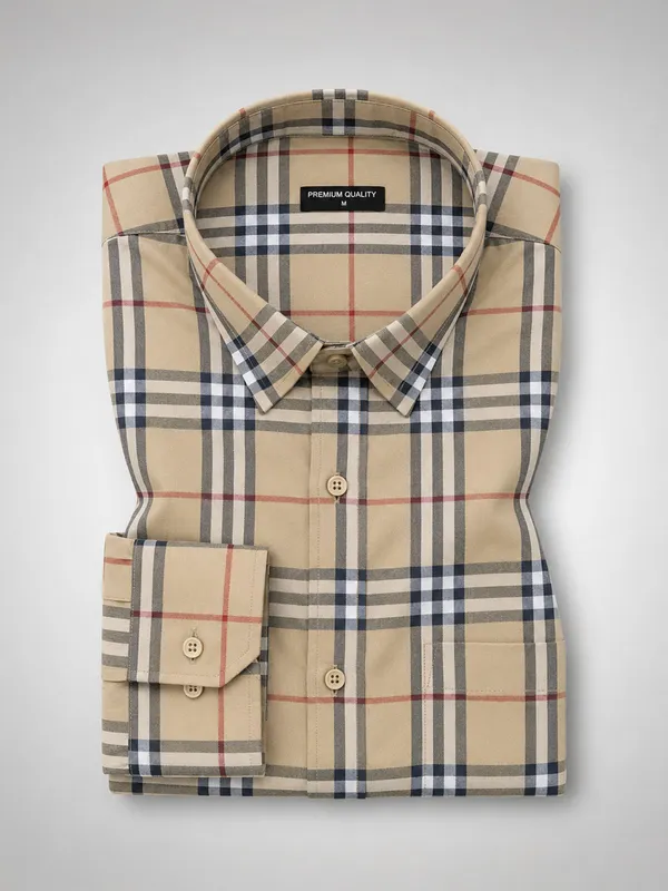 Mustard_Tartan_Check_Cotton_Shirt_For_Men