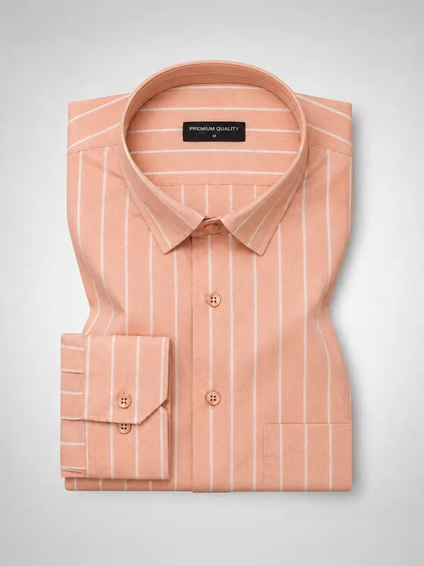 Soft_Peach_Pinstripe_Oxford_Shirt_For_Men