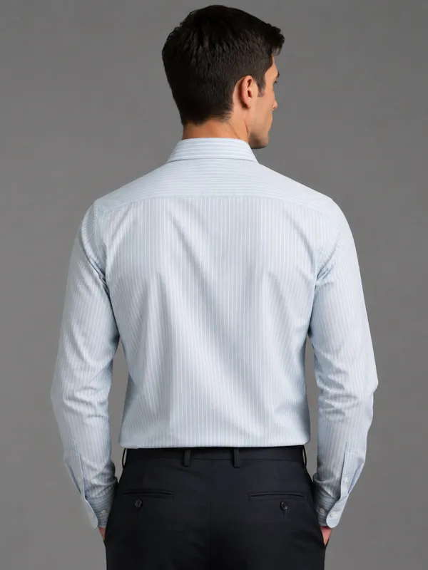 Firozi_Blue_Pinstripe_Oxford_Shirt_For_Men