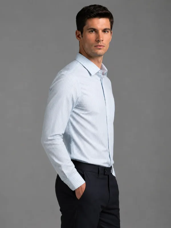 Firozi_Blue_Pinstripe_Oxford_Shirt_For_Men