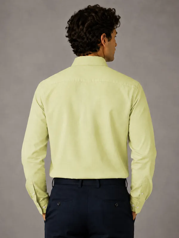 New_Lime_Green_Oxford_Cotton_Shirt_For_Men