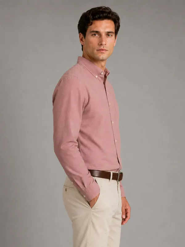 New_Maroon_Oxford_Cotton_Shirt_For_Men