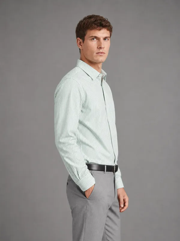 Light_Green_Stripe_Oxford_Shirt_For_Men