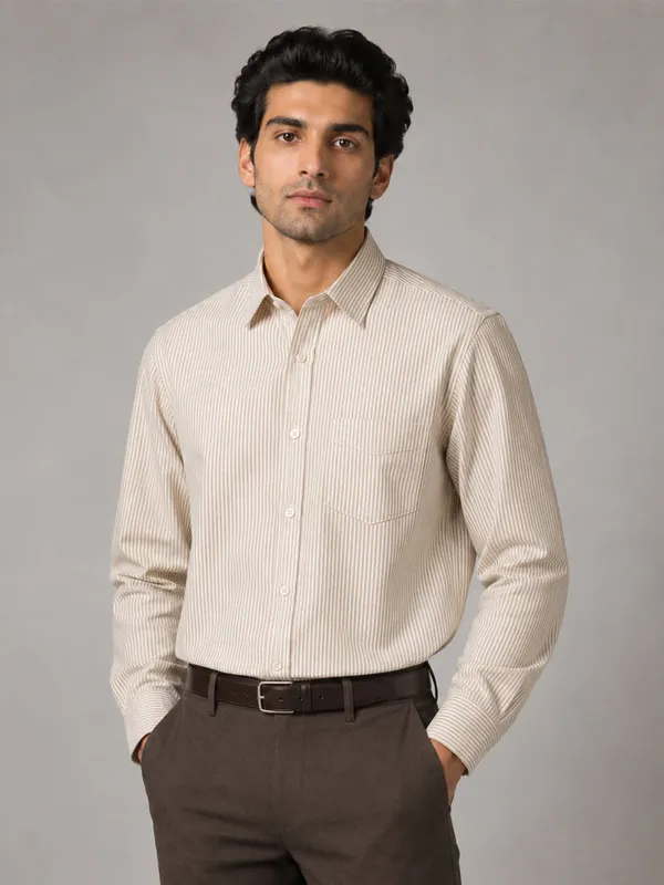 Beige_Light_Green_Stripe_Oxford_Pack_Of_2_Shirts_For_Men