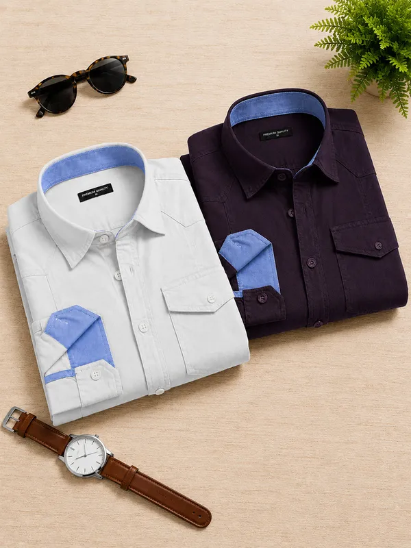 Pack_Of_2_Cargo_Style_White_Wine_Shirt